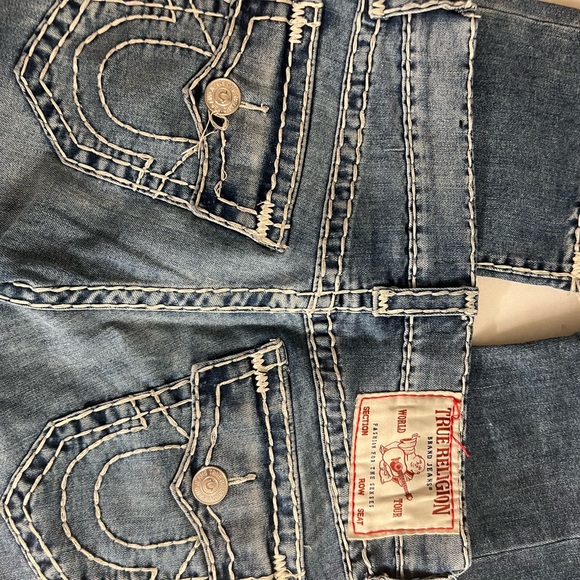 True Religion Blue Straight Jeans Classic Style - Picture 4 of 9